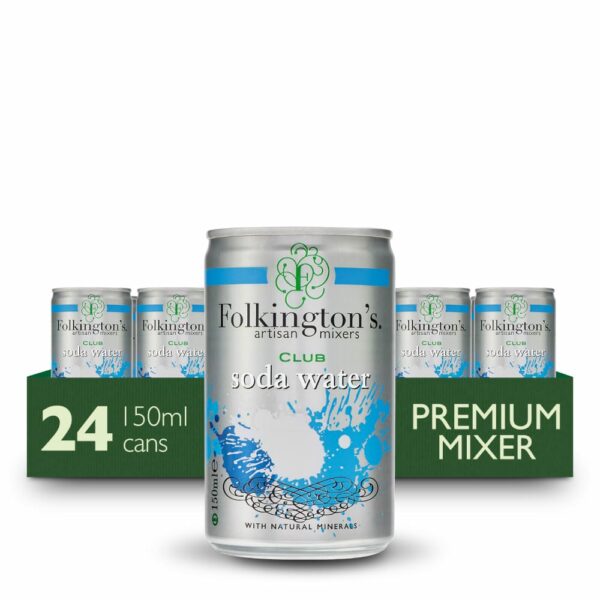 Folkingtons Club Soda Water 24 x 150ml Cans