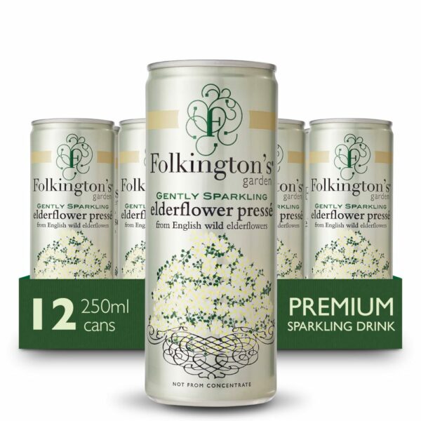 Folkingtons Elderflower Presse Drink 12 x 250ml Cans