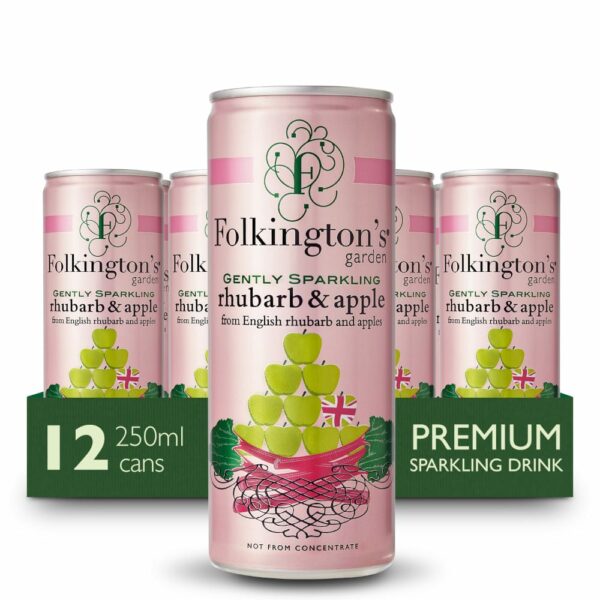 Folkingtons Rhubarb & Apple 12 x 250ml Cans