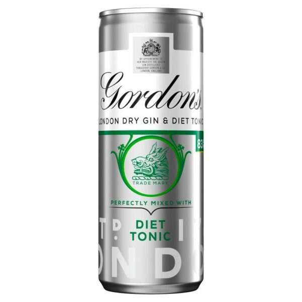 Gordons London Dry Gin & Diet Tonic 12 x 250ml