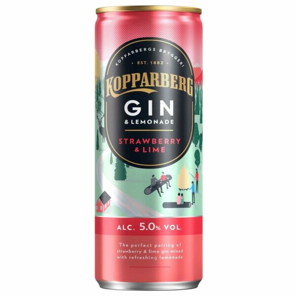 Kopparberg Strawberry & Lime Gin & Lemonade 12 x 250ml Cans