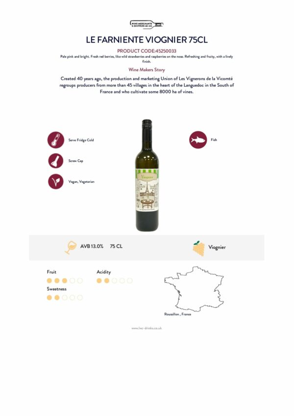 Le Farniente Viognier White Wine 75cl - Image 2