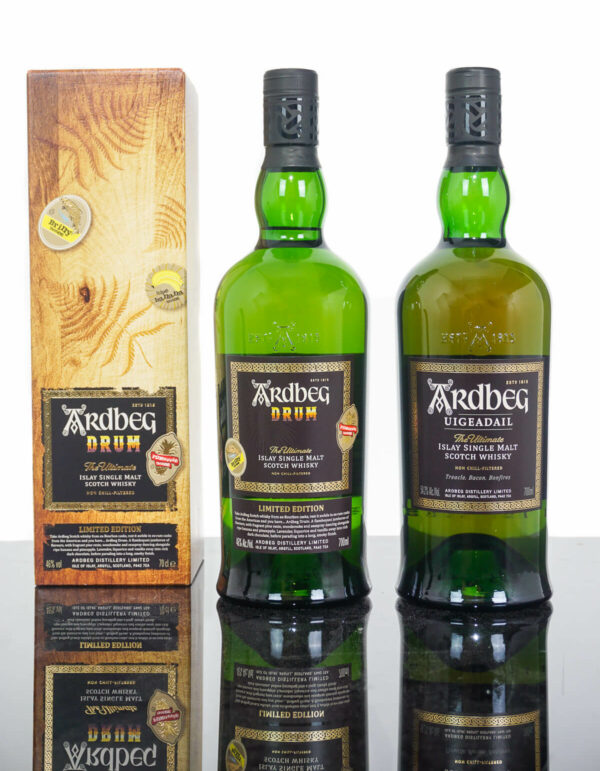 Ardbeg Drum Islay Single Malt Scotch Whisky PLUS Ardbeg Uigeadail (2 x 700ml)